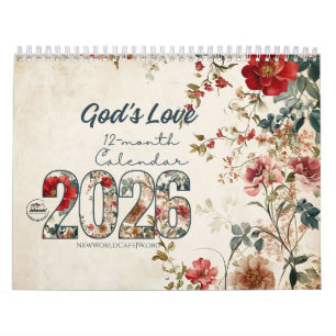 JW Gottes Liebe 2026 Kalender Shabby Chic Floral