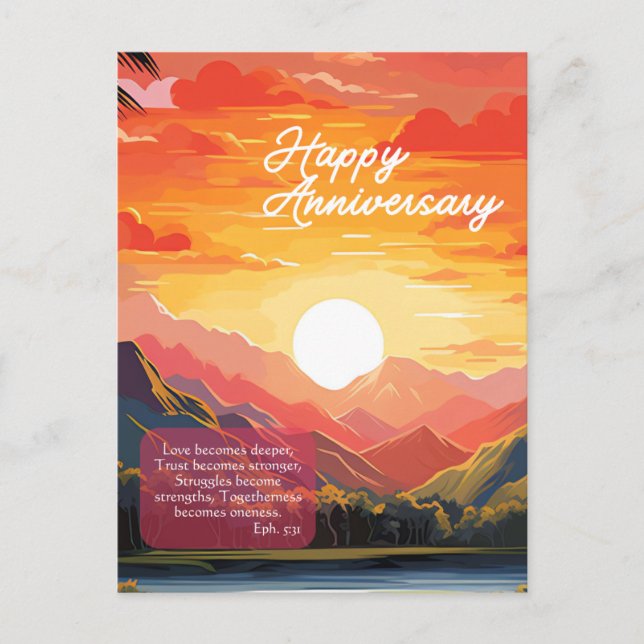 JW Happy Anniversary Card für Jehovas Zeugen Postkarte (Vorderseite)