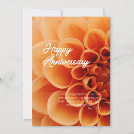 JW Happy Anniversary Card - Orange Dahlia Blume Dankeskarte