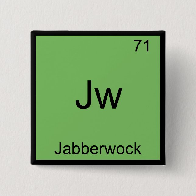 Jw - Jabberwock Funny Chemistry Element Symbol T-S Button (Vorderseite)