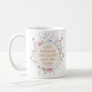 JW-Jahr 2025 Text Psalm 96:8 Delikate Blume Kaffeetasse