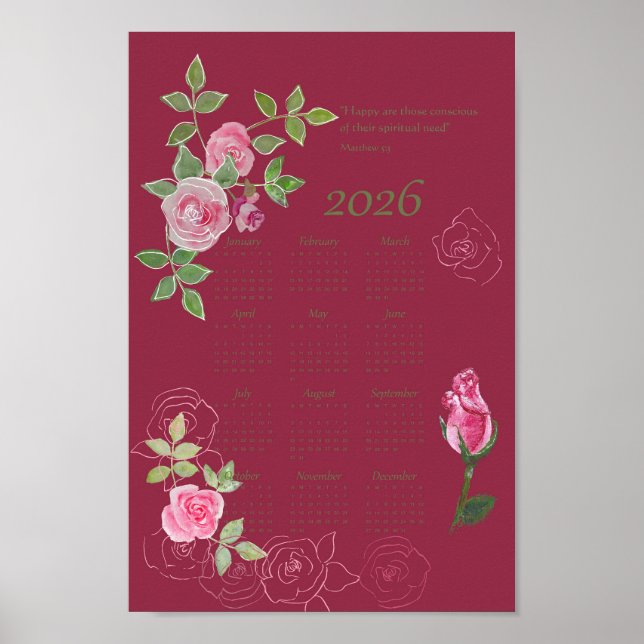 JW-Jahreskalender mit anpassbarem Text Poster (Vorne)