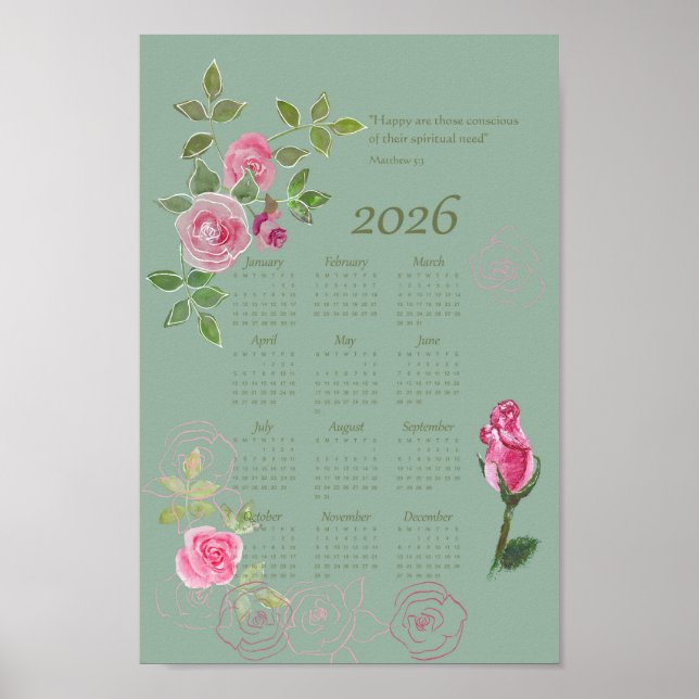 JW-Jahreskalender mit anpassbarem Text Poster (Vorne)