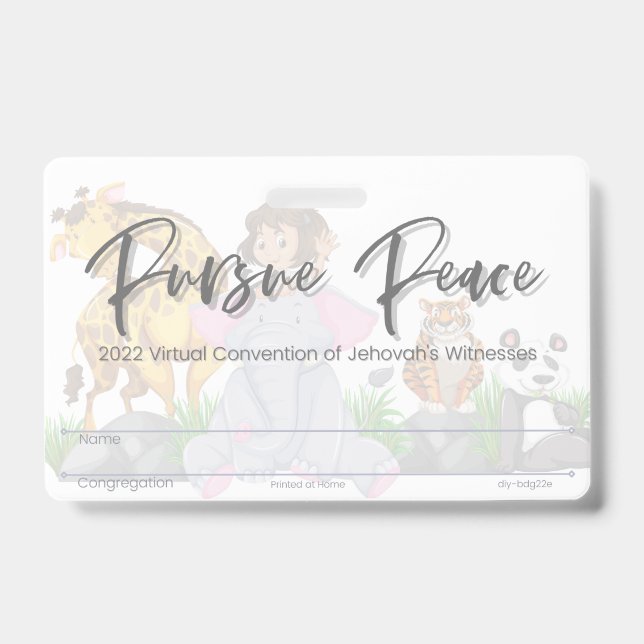 JW Keepake Convention Abzeichen Card | Tiere Ausweis (Vorderseite)