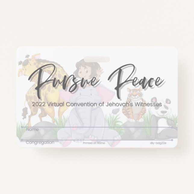 JW Keepake Convention Abzeichen Card | Tiere Ausweis (Vorderseite)