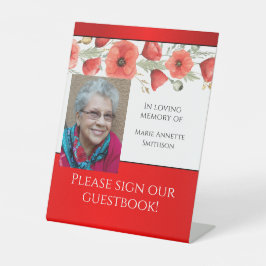 JW Memorial Funeral Service Gästebuchsignatur Sockelschild