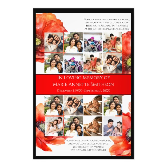 JW Memorial Funeral Service Poster Print (Vorne)