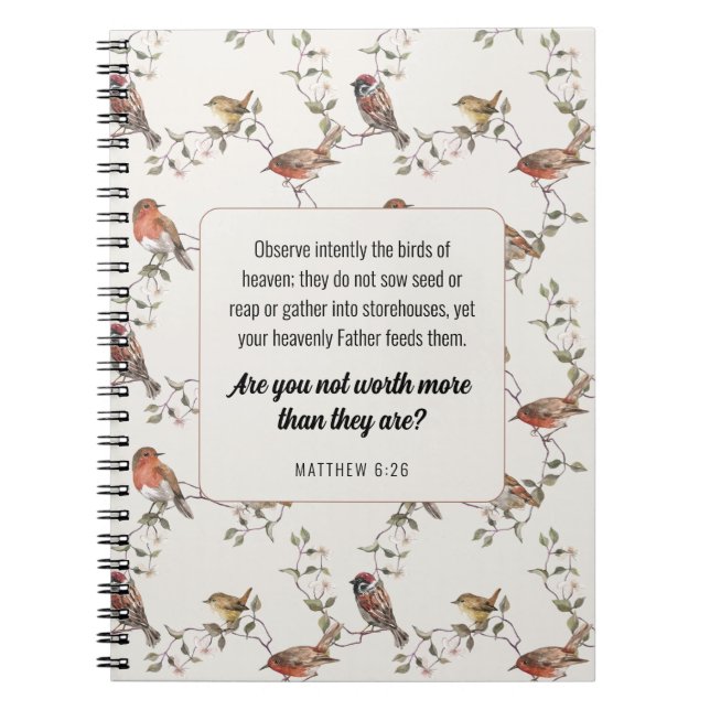 JW-Notebook, Matthew 6:26 | JW Notizblock (Vorderseite)