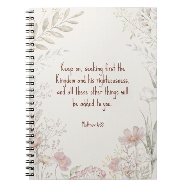 JW-Notebook, Matthew 6:33 | JW Notizblock (Vorderseite)