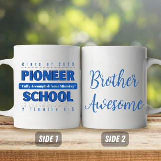 JW Personalizable Pioneer School 2023 & 2 Tim 4:5 Kaffeetasse