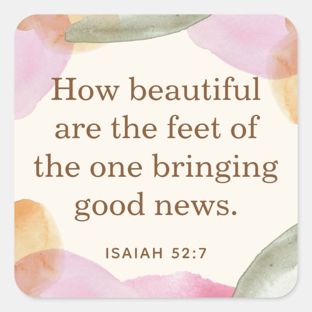 JW Pioneer Gift, Isaiah 52:7 | JW Quadratischer Aufkleber (Vorderseite)