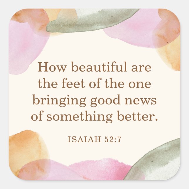 JW Pioneer Gift, Isaiah 52:7 | JW Quadratischer Aufkleber (Vorderseite)