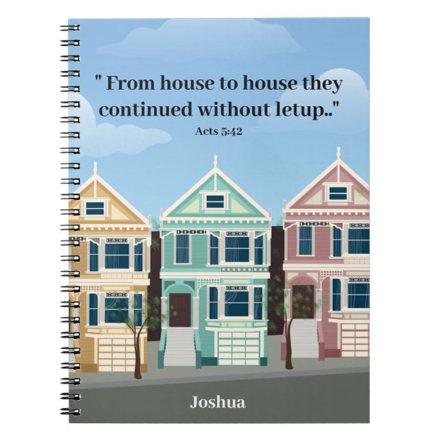 JW Pioniergeschenke Acts 5:42 personalisiert Notizblock (Vorderseite)