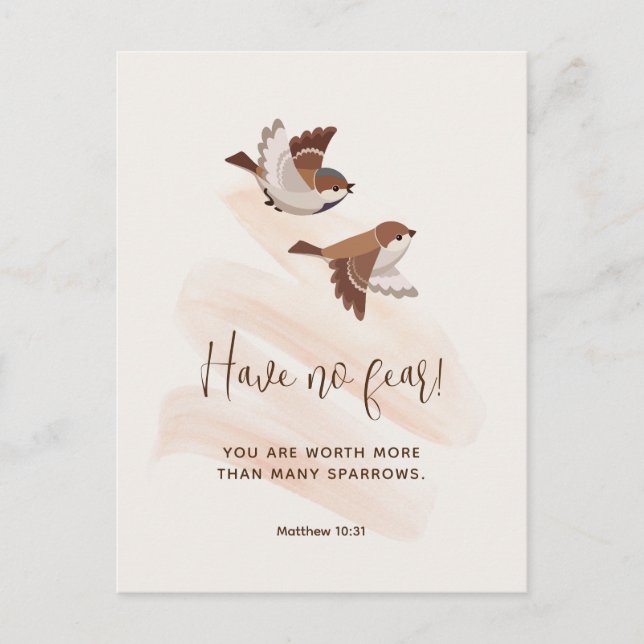 JW Postcard mit Schrift, Matthew 10:31 | JW Postkarte (Vorderseite)