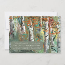 JW Sympathy Card - Birch Trees - Isa 40:29