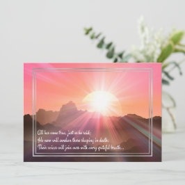 JW Sympathy Card Rosa Sonnenaufgang Mitteilungskarte