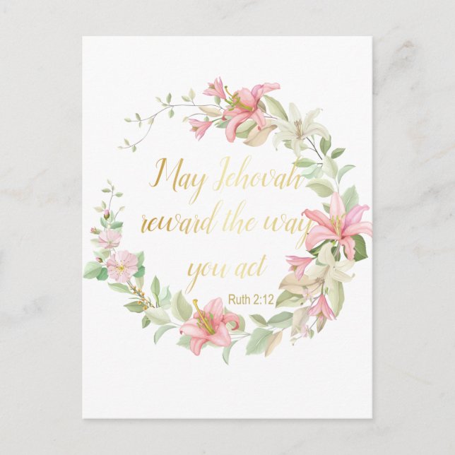JW Taufereien - Ruth 2:12 Postkarte (Vorderseite)