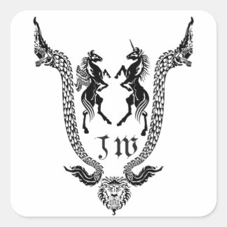 JW Thailand Buddha Quadratischer Aufkleber