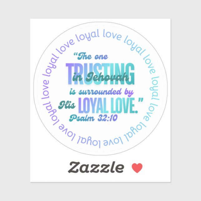 JW "The one Trusting in Jehovah" Ps. 32:10 Aufkleber (Blatt)