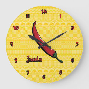 Jwala Chili Pepper Große Wanduhr