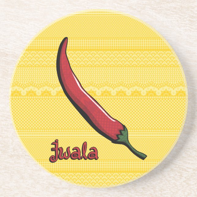 Jwala Chili Pepper Sandstone Untersetzer (Vorne)