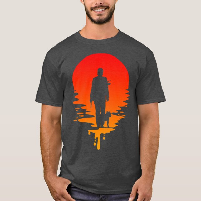 JWick and Dog Sunset gift T-Shirt (Vorderseite)