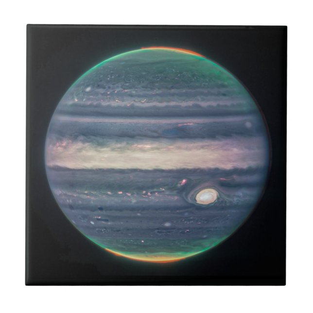 JWST-Bild des Planeten Jupiter in Infrarot Fliese (Vorderseite)