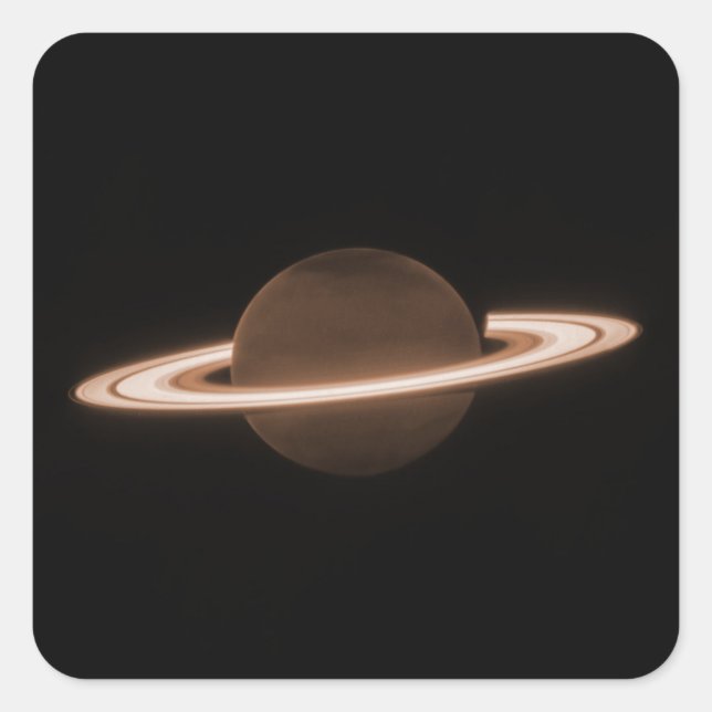 JWST James Webb Space Telescope Saturn Infrared Quadratischer Aufkleber (Vorderseite)