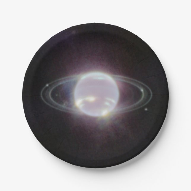 JWST Rings of Planet Neptune Pappteller (Vorderseite)