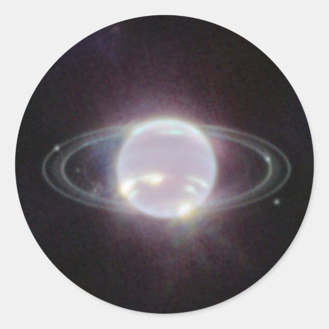 JWST Rings of Planet Neptune Runder Aufkleber (Vorderseite)
