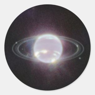 JWST Rings of Planet Neptune Runder Aufkleber