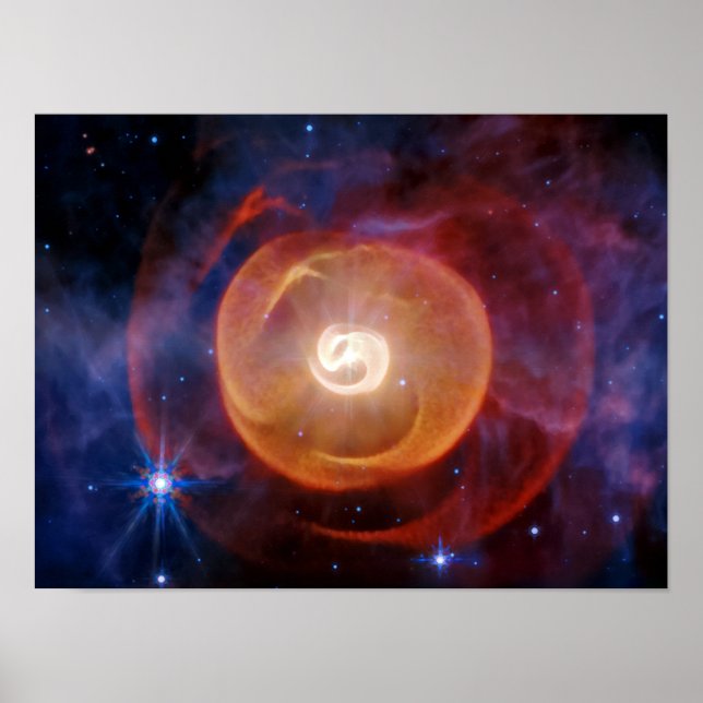 JWST Staub um Wolf-Rayet-Sterne Apep-System Poster (Vorne)