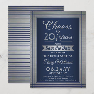 JY Number Retirement Party Cheers Navy Blue Save The Date
