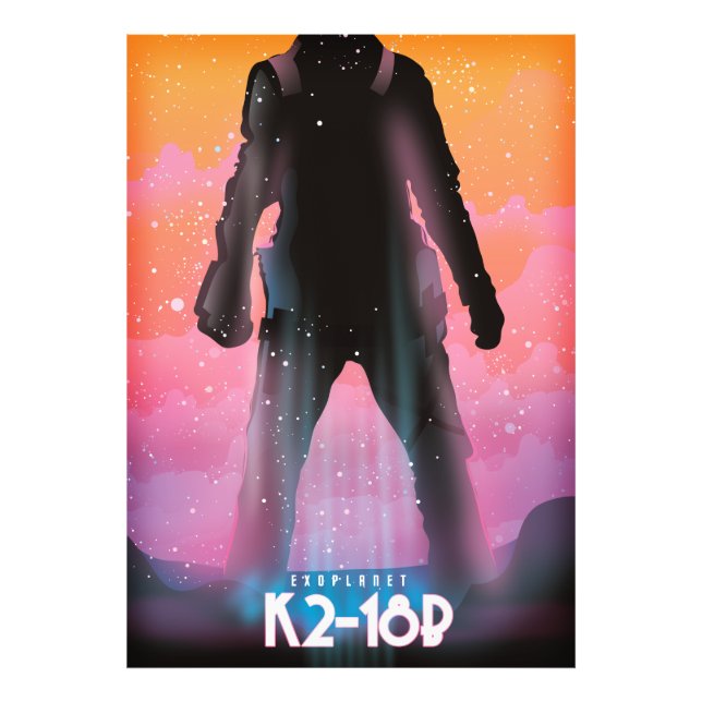 K2-18b Exoplanet Space Art Fotodruck (Vorne)