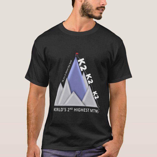 K2 2. High Mountain Black T Shirt (Vorderseite)