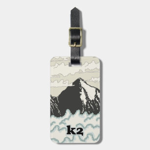 K2 Berg Reiseplakat Gepäckanhänger