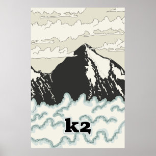 K2 Berg Reiseplakat Poster