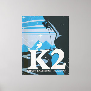 K2 Bergbesteigung Reiseplakat Leinwanddruck