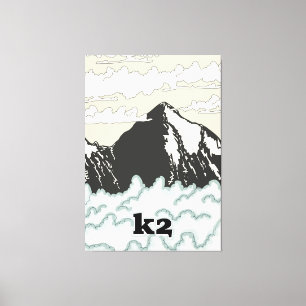 K2 Mountain Travel Poster Leinwanddruck