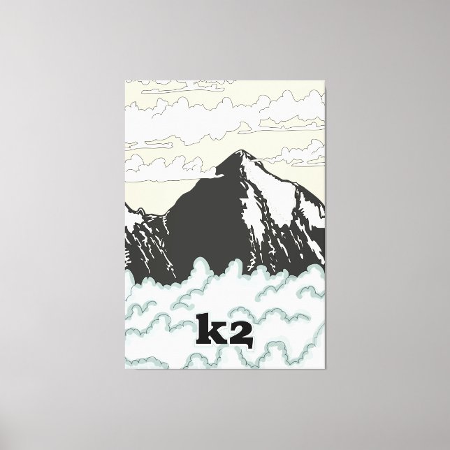 K2 Mountain Travel Poster Leinwanddruck (Vorderseite)