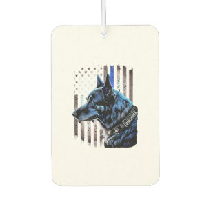 K9 Deutsche Schäferpolizei Dog Thin Blue Line Flag Autolufterfrischer