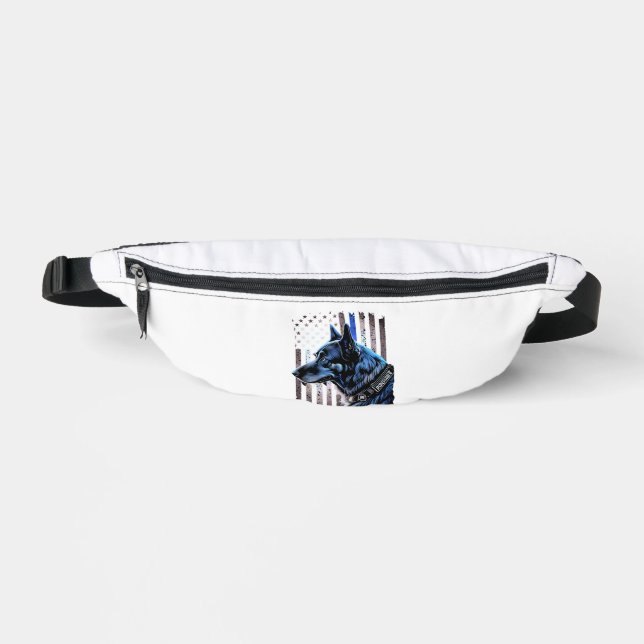 K9 Deutsche Schäferpolizei Dog Thin Blue Line Flag Bauchtasche (Vorderseite)