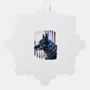 K9 Deutsche Schäferpolizei Dog Thin Blue Line Flag Ornament Karte
