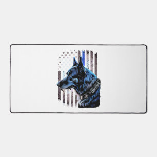 K9 Deutsche Schäferpolizei Dog Thin Blue Line Flag Schreibtischunterlage