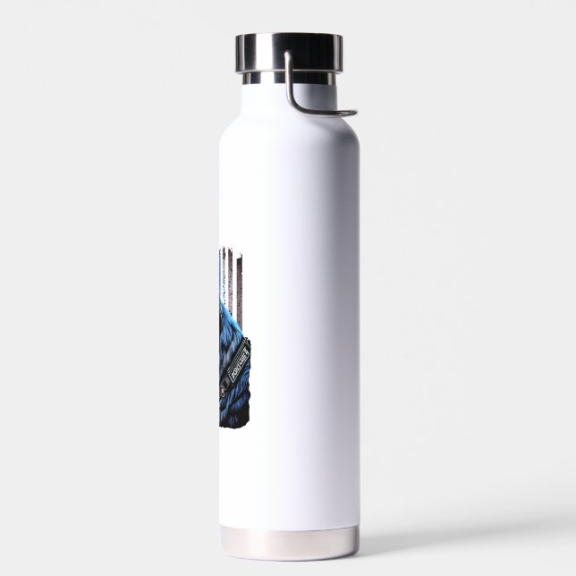 K9 Deutsche Schäferpolizei Dog Thin Blue Line Flag Trinkflasche (Links)