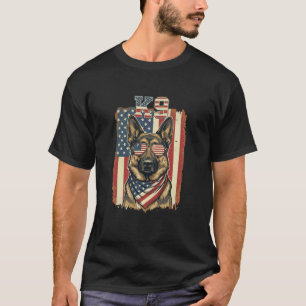 K9 Deutscher Schäferhund Amerikanische Flagge Patr T-Shirt