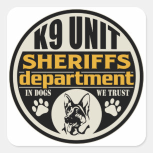 K9-Einheit des Sheriff-Departments Quadratischer Aufkleber