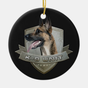 K9 Einheit - Malinois - belgischer Schäfer Keramik Ornament