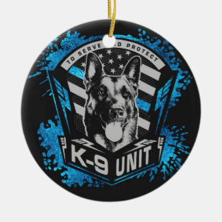 K9 Einheit - Malinois - belgischer Schäfer Keramik Ornament