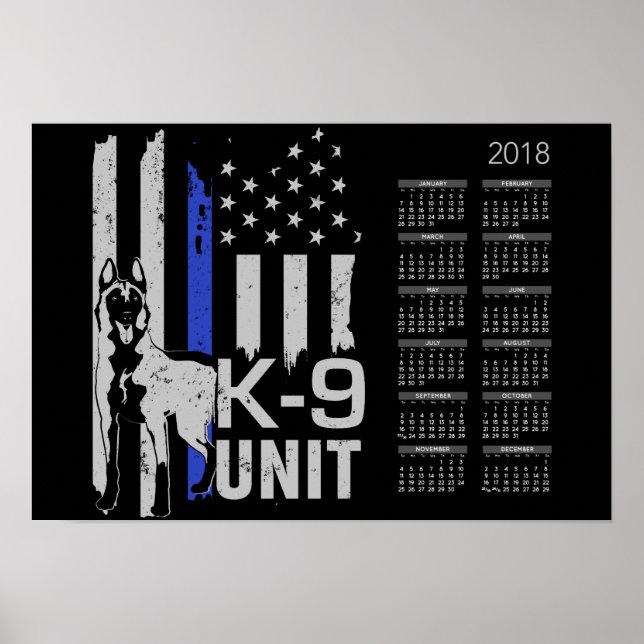 K9-Einheit - Malinois-Kalender 2018 Poster (Vorne)